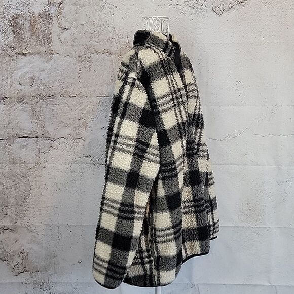Home Free Plaid Fleece Pullover in Black and Cream Women's Size 2X - Picture 5 of 10